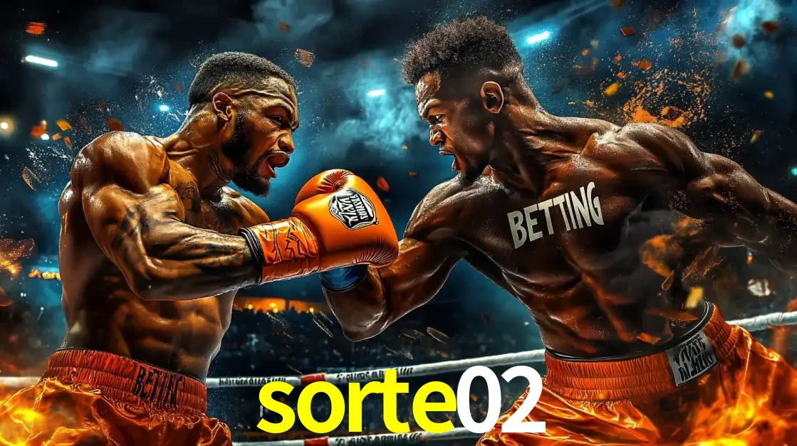 Dois boxeadores em uma luta intensa e explosiva, representando a adrenalina e as oportunidades de apostas em esportes de combate disponíveis na plataforma sorte02.