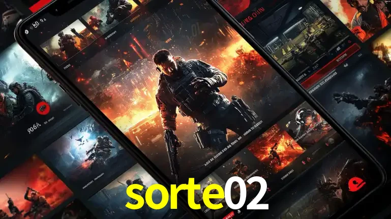 Tela de um celular exibindo uma galeria de jogos de tiro com temática militar, mostrando a variedade de e-sports disponíveis para apostas na plataforma de entretenimento sorte02.