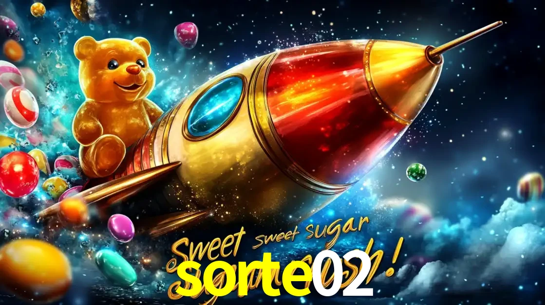 Arte promocional do jogo de slot Sugar Rush, com um urso de pelúcia em um foguete viajando pelo espaço de doces, um dos jogos divertidos disponíveis no cassino sorte02.